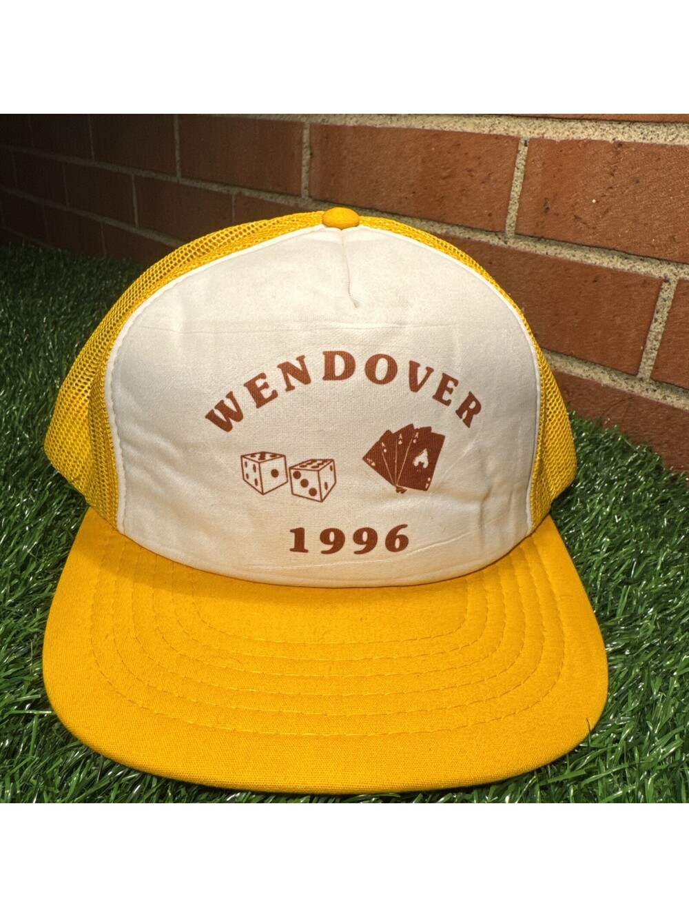 Wendover 1996 Trucker Hat with Dice and Cards Design Yupoong Rare NWOT